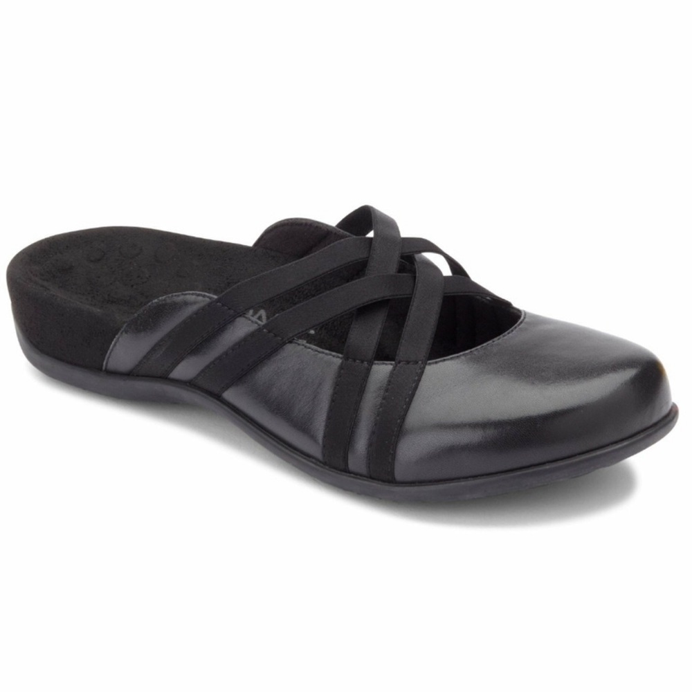 Vionic Claire Mule Clog Black Leather